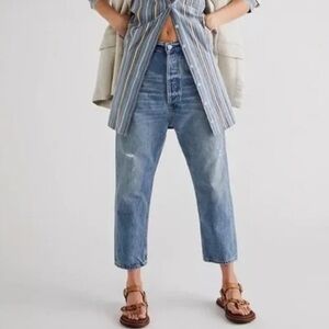 Citizens of Humanity Pony Boy Jeans Blue Organic Cotton Distressed Size 26